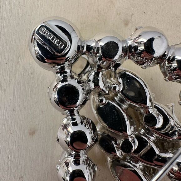 Vintage Eisenberg Clear Rhinestone Glam Brooch And Earring Set - Picture 4 of 10